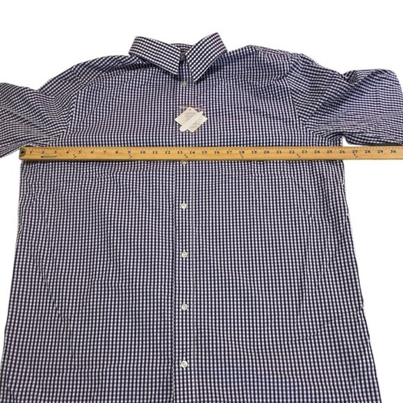KS Signature Men's Long Sleeves Plaid Shirt Button Up Size‎ 17 Tall New - Picture 3 of 12
